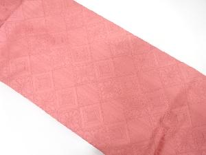 斜め格子に花菱模様織り出し　名古屋帯